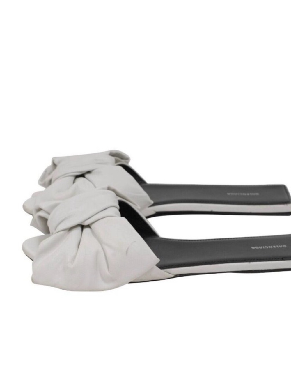 Balenciaga White Bow Nappa Leather Slide Mules 38.5 - Picture 4 of 16